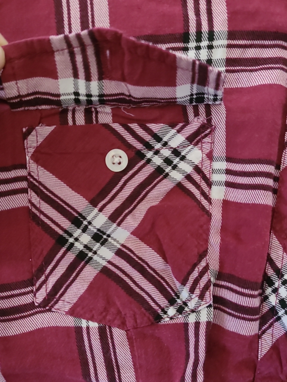 Torrid Plaid Button-Up Shirt in Burgundy and White Size 2 (2x) - Picture 5 of 8